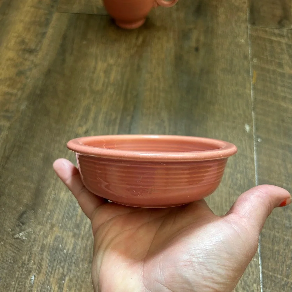 Fiesta Rose Tea Cup and Fruit Bowl Set Pink Ceramic Homer‎ Laughlin USA